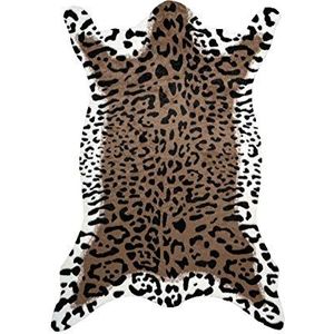 One Couture Tapijt bont dierenbont look luipaard dierenpatroon woonkamer loft zwart wit grijs, afmetingen: 160cm x 230cm