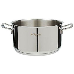 Tognana vanitosa pot 22 cm met 2 handgrepen, roestvrij staal, zilver