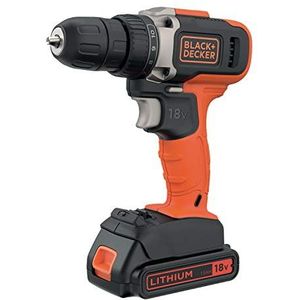 Black+Decker BCD002ME2K-QW Accuboormachine, 18 V-2 x 2,5 Ah-38 Nm-1400 TRS/Min-2 batterijen, in koffer