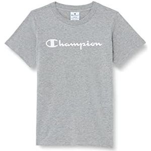 Champion Legacy American Classics-Logo Regular S/S T-shirt, lichtgrijs gemêleerd, 7-8 jaar meisjes en meisjes