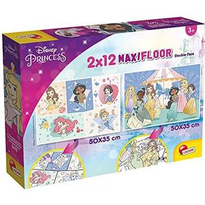 Lisciani Giochi - Disney Puzzel Supermaxi 2 x 12 Princess puzzel voor kinderen, 86573