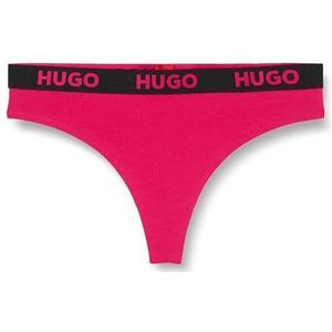 BOSS Thong Sporty Logo String voor dames, Medium Roze 663, XS