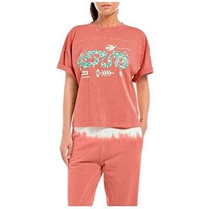 Replay T-shirt voor dames, 267 Pagoda Rood, S