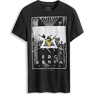 edc by ESPRIT heren T-shirt in vintage stijl - slim fit