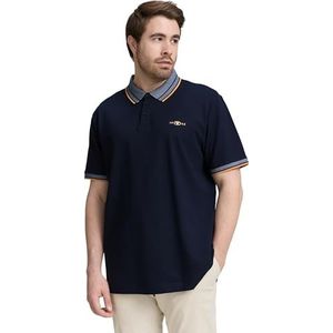 TOM TAILOR Plussize Plus Size Piqué poloshirt met stretch voor heren, 10668 - Sky Captain Blue, XXL Grote maten