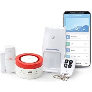 Garza Smarthome Intelligent wifi-alarminstallatie voor thuis, 120 dB sirene, bewegingsmelder, deur- en raamsensor, afstandsbediening en app, Alexa, iOS, Google, Android