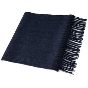 Villand Pure 100% kasjmier sjaal met franjes randen, ultrazachte grote kasjmier omslagdoek voor dames en heren, Donkerblauw, 30cm x 180cm