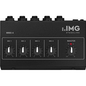 IMG STAGELINE MMX-4 Miniatuur Microfoon Mixer, zwart, 4 mono kanalen