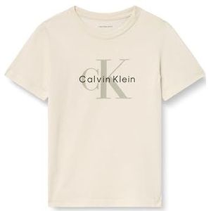Calvin Klein Unisex CK Monogram SS T-Shirt IU0IU00715 S/S T-Shirt, grijs (Whitecap Gray), 4 jaar, Grijs (Whitecap Grijs), 4 Jaar