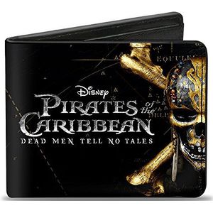 Buckle-Down Pirates of The Caribbean Dead Men Tell NO Tales Skull Portemonnee met dubbele vouw, meerkleurig, standaard maat, Meerkleurig, Standard größe