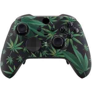 eXtremeRate Voorste Schaal Cover voor Xbox One Elite Series 2 (Model 1797),Shell Case &Accent Rings Vervanging voor Xbox Elite Series 2 Wireless Core Controller-Groen Onkruid