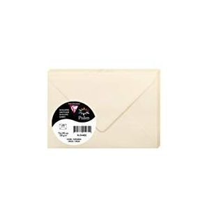 Clairefontaine 5440C - verpakking van 20 enveloppen, met rubber, formaat 7,5 x 10 cm, 120 g/m², kleur: ivoorkleurig, uitnodigingen voor evenementen en bruiden, serie pollen, premium papier, glad