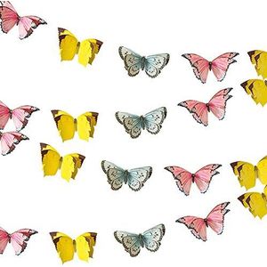 5m Kleine 3D Vlinder Kroonluchter | Pastel verjaardagsdecoratie | Benodigdheden voor Fee partij, meisjes slaapkamer accessoires