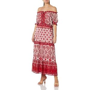 usha FESTIVAL Dames maxi-jurk met allover-print 15926568, rood meerkleurig, S, rood, meerkleurig., S