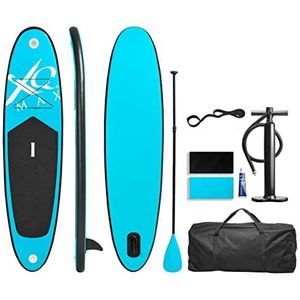 AMARE Stand Up Paddling Board blauw set (tas, board 285x71x10cm, pomp, peddel, surf-leash) surfplank, strand