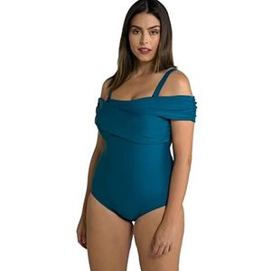 Ulla Popken Dames, Carmen-hals, softcups, afneembare bandjes, Caribisch groen, 48