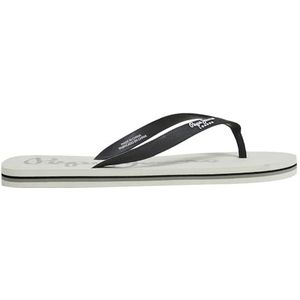 Pepe Jeans Heren Bay Beach Basic M Flip-Flop, wit (gebroken wit), 10 UK, Wit Gebroken Wit, 10 UK