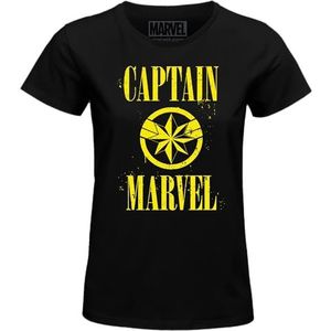 Marvel Captain WOMAVLSTS012 T-shirt voor dames, zwart, maat XL, Zwart, XL