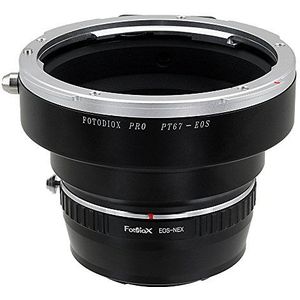 Fotodiox Pro Lens Mount Dubbele Adapter - Pentax 6x7 (P67, PK67) Mount SLR Lens en Canon EOS (EF/EF-S) D/SLR lenzen naar Sony Alpha E-Mount Mirrorless Camera Body