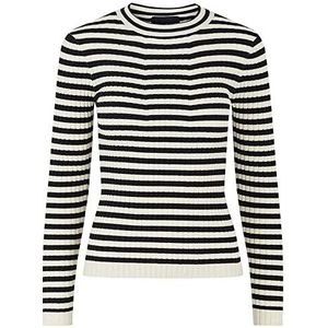 PIECES Meisjes LPCRISTA LS O-Neck Knit TW NOOS BC trui, zwart/stripes: W. Birch Stripes, 116