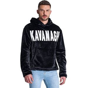 Gianni Kavanagh Zwarte Chicago Sherpa hoodie sweatshirt, maat L voor heren