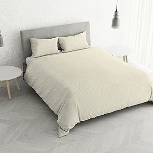 Italian Bed Linen CP-ST-2P Satin Stripes dekbedovertrek, dubbel, crème, polyester