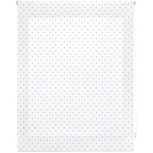 blindecor Specks Roller, Raamverduistering Stof/Weefsel, Wit Turkoois, 100 x 180 cm