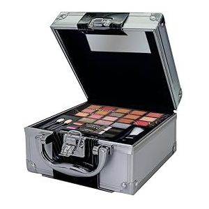bonvoyage Travel in Colour, 24-delige Professionele Make-up Set met Oog-, Lip- en Gezichtsmake-up, Bevat Oogschaduw, Lipstick, Highlighter, Bronzer en meer, Inclusief Accessoires