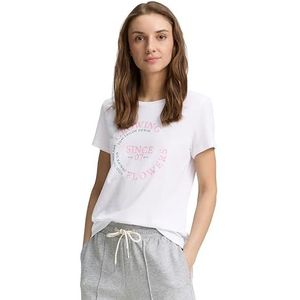 TOM TAILOR Denim T-shirt voor dames met print, 20000 - wit, XXL