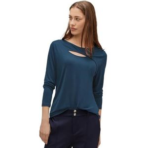 Silk Look Cut Out Shirt, blauw (Atlantic Blue), 42