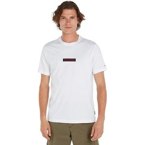Tommy Hilfiger Mannen Monotype Box Tee S/S T-shirts, wit, M, Wit, M