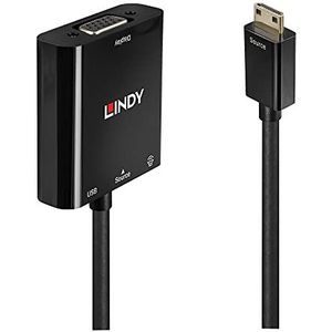 LINDY 38286 1ft Mini HDMI naar VGA en Audio Converter - Zwart
