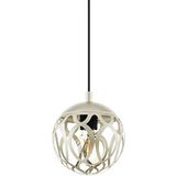 EGLO Mirtazza Hanglamp, 1 lichtpunt, vintage, landelijke stijl, hanglamp van staal in champagne, zwart, voor eettafel en woonkamer, met E27-fitting
