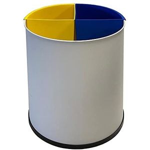 OFITURIA® Afvalemmer voor recycling, metaal, 27 l, zilverkleurig, 2 vakken voor afval
