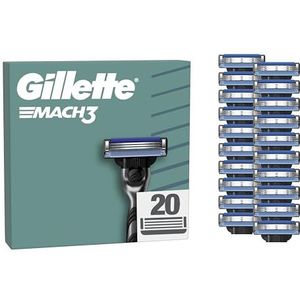 Gillette Mach3 Voor Mannen x20 Gillette Navulmesjes, Met Lubricatiestrip Voor Een Gladde Glijbeweging En NIEUWE Mesjescoating Ontworpen Om Te Verminderen