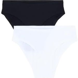 Dim Slipje (2 stuks) meisjes, Zwart/Wit, 14 Jaren