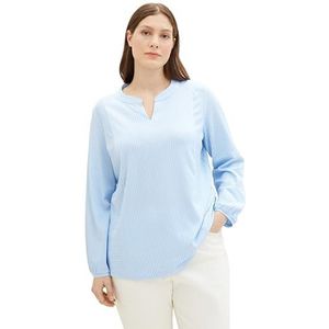 TOM TAILOR T-shirt met lange mouwen voor dames, 34913 - Blauw Wit Dunne Streep, 46 NL