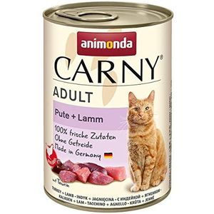 animonda Carny Volwassen kattenvoer, nat voer voor volwassen katten, kalkoen + lam, 6 x 400 g