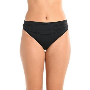 La Blanca Women's Island Goddess Shirred Band Hipster Bikini Swimsuit Bottom, Black, 10