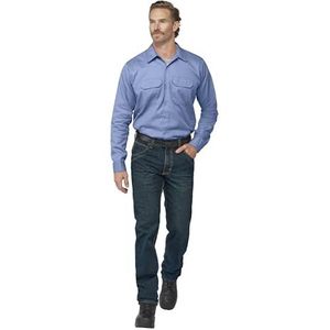 Bulwark Heren Vlambestendig 7 oz katoenen werkshirt met klep