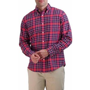 Brooks Brothers Men's Long Sleeve Lightweight Flannel Sport Shirt, Red Plaid, Large