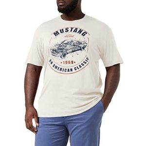Ford Mustang American Classic T-shirt voor heren, Beige (Natuurlijk), M
