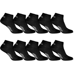 Umbro Herensokken, 10 stuks, lage herensokken, antislip, 39/42, Wit/Zwart, 39-42 EU