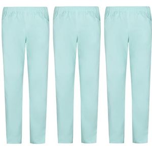 MISEMIYA 3-pack uniseks broek - gezondheidsuniform medische uniformen werkbroek, Turkoois, XS
