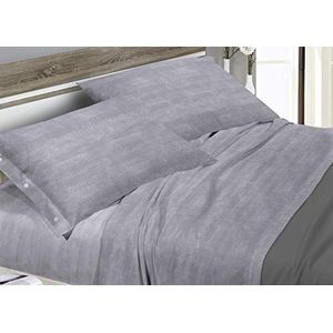 Beddengoedset van 100% katoen, tweepersoonsbed, motief: Bon Bon, grijs