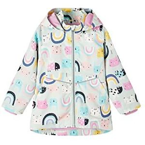 NAME IT Girl's NMFMAXI Jacket Cute Cat Jacket, Surf Spray, 92, Surf Spray, 98 cm