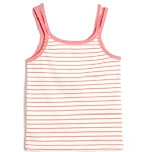 Koton Girls's Tank Top Strappy Geribbeld U Neck Shirt, Rose Stripe (05m), 5-6 Jaar