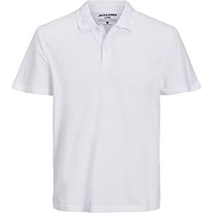 JACK & JONES Heren JCOCHAIN Polo SS Poloshirt Wit, L, wit, L