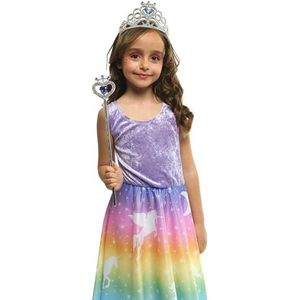 Rubies Prinsessenaccessoireset voor meisjes en jongens, tiara en toverstaf, zilver en blauw, kostuumaccessoires, carnaval, feest en verjaardag