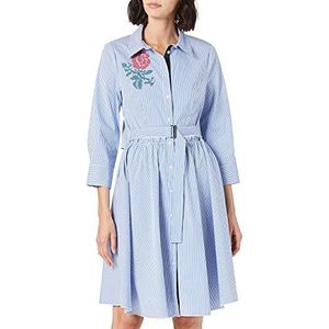 APART Fashion Dames etui jurk 34976, knielang, wit-blauw, 34